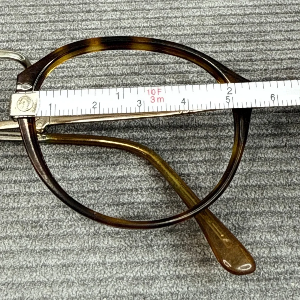 Vintage Tortoiseshell Round Y2k Eyeglasses  140 RC002 Silver Metal Temples